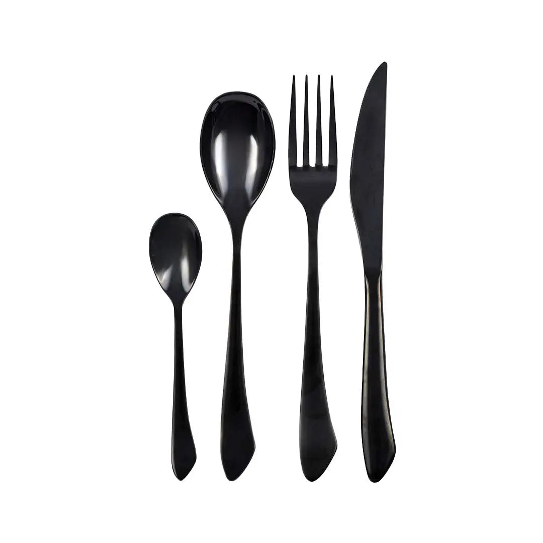 Ménagère 24 pièces noir brillant AULICA