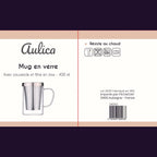 Mug 400ml avec couvercle et filtre en inox AULICA