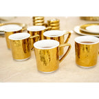 Mug blanc et doré en porcelaine 340ml AULICA