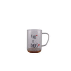 Mug en verre fond liège inscription dad AULICA