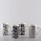Mugs 450ml noir & blanc - lot de 4 AULICA