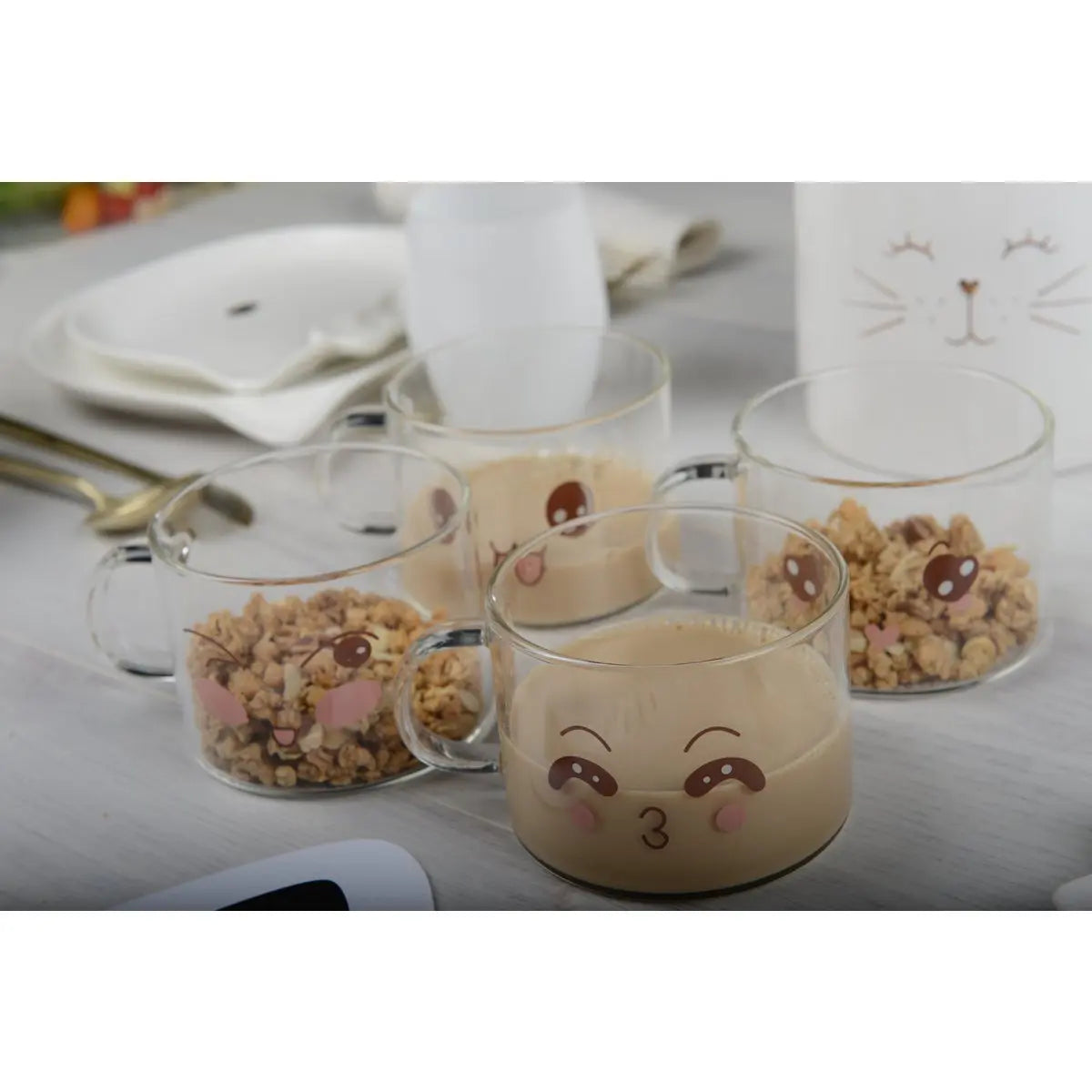 Mugs décors 500ml - lot de 4 AULICA