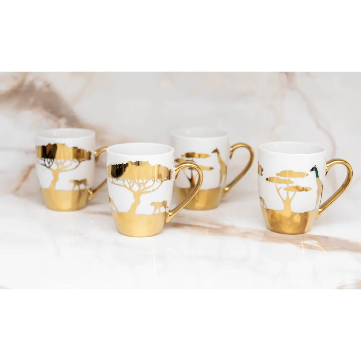Mugs dorés Savane - lot de 4 AULICA