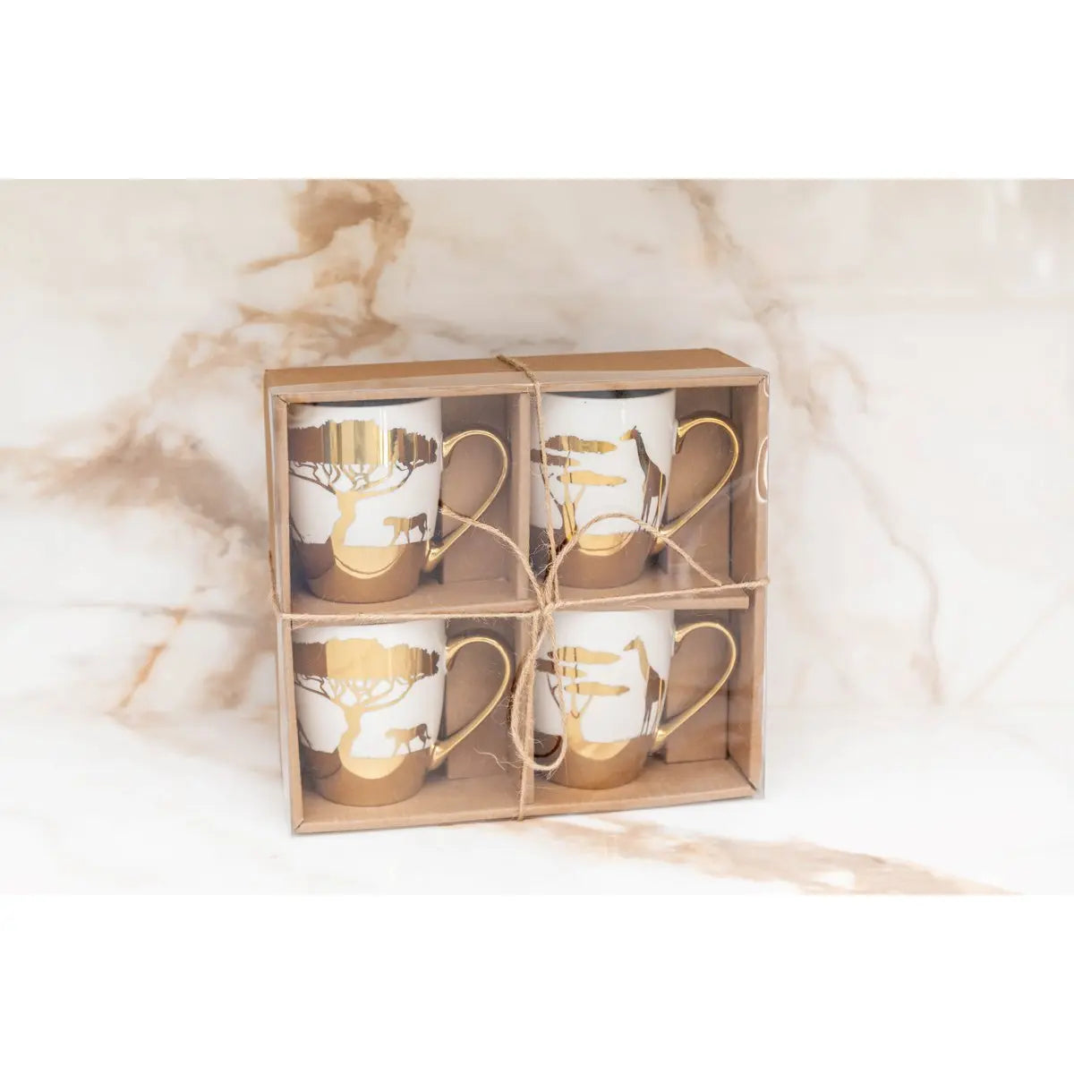 Mugs dorés Savane - lot de 4 AULICA