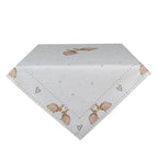 Nappe 100x100 cm Lapin en Coton Blanc Marron Clayre & Eef.