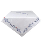 Nappe 100x100 cm Nappe Poisson en Coton Blanc Bleu Clayre & Eef.