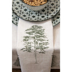 Nappe 130x180 cm Beige Vert Coton Pins Clayre & Eef.