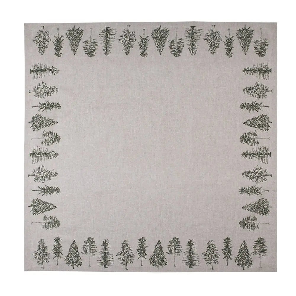 Nappe 150x150 cm Beige Vert Coton Pins Clayre & Eef.