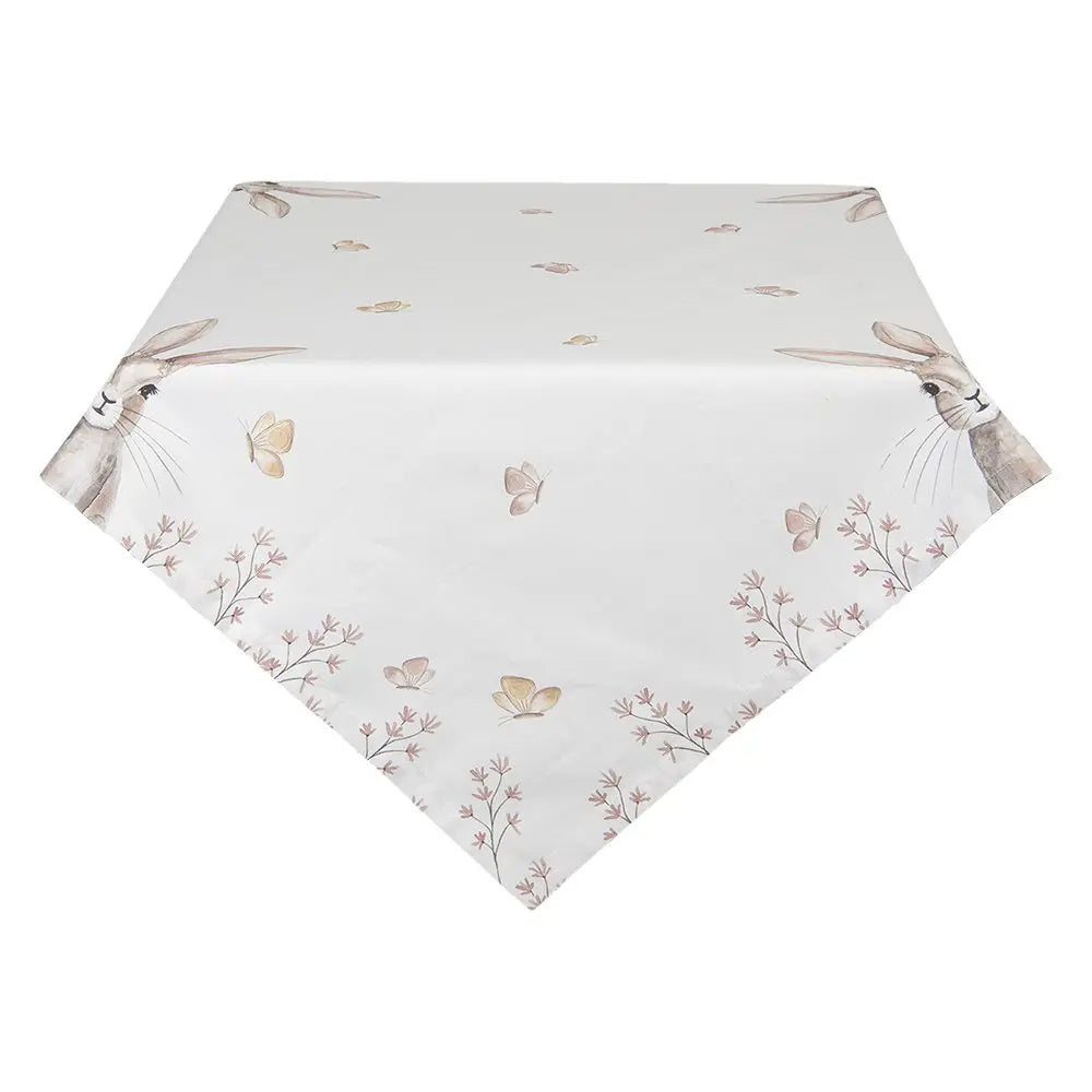 Nappe de 100x100 cm Coton de coton marron blanc Clayre & Eef.