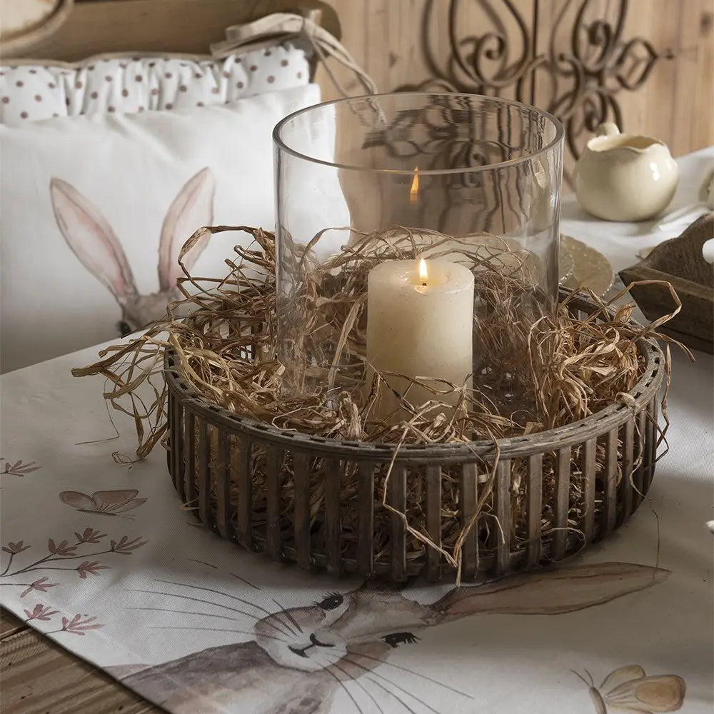 Nappe de 100x100 cm Coton de coton marron blanc Clayre & Eef.