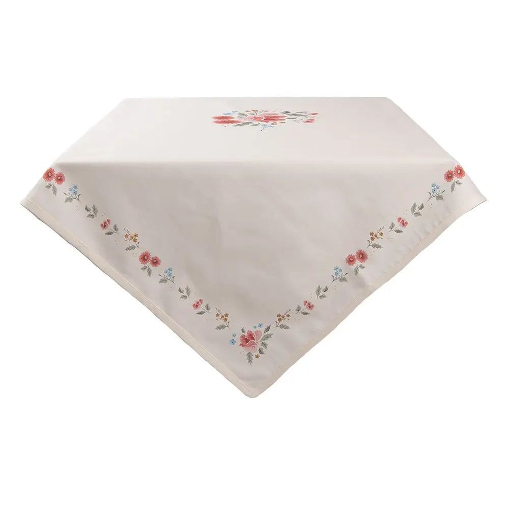 Nappes 100x100 cm Roses de coton beige nappe Clayre & Eef.
