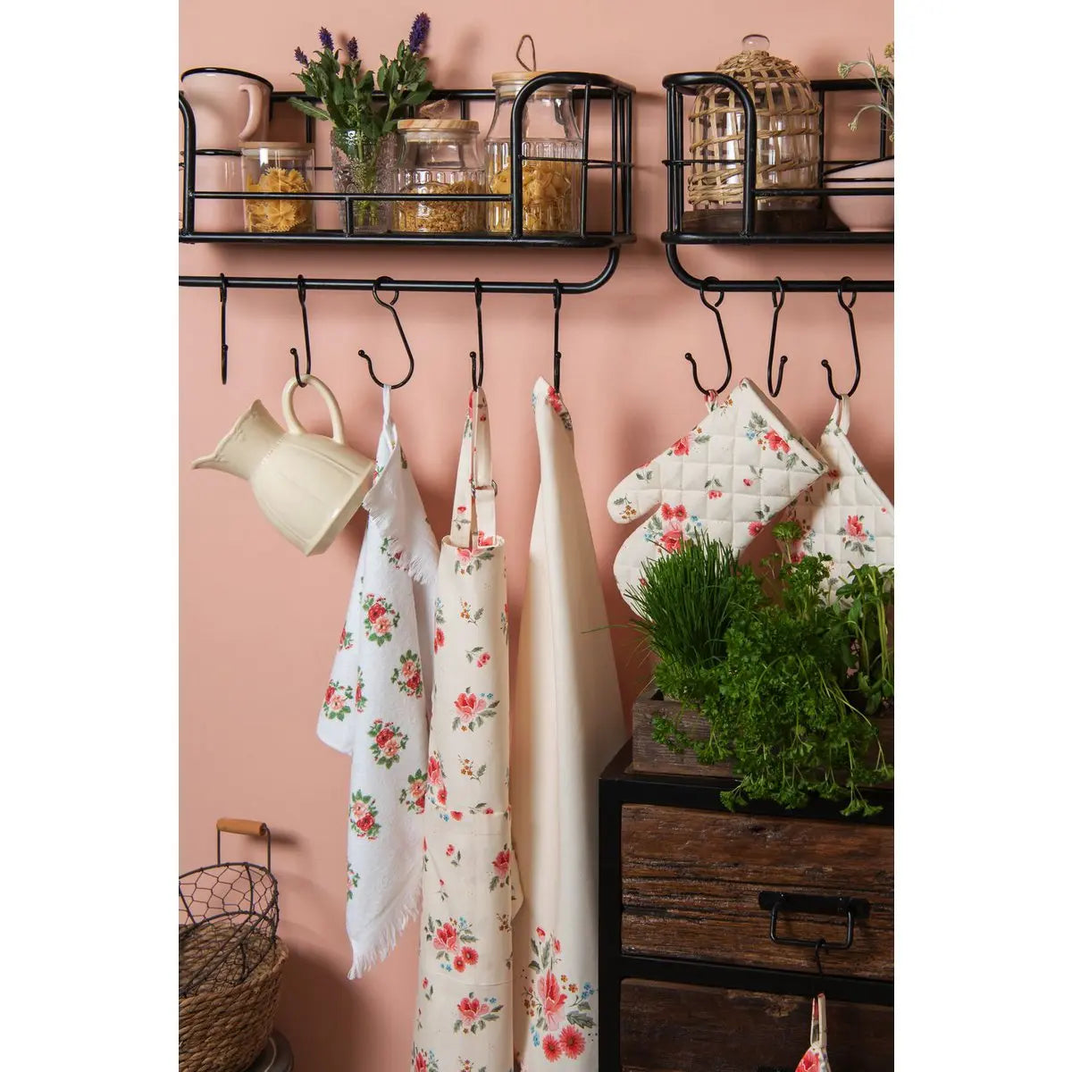 Nappes 100x100 cm Roses de coton beige nappe Clayre & Eef.