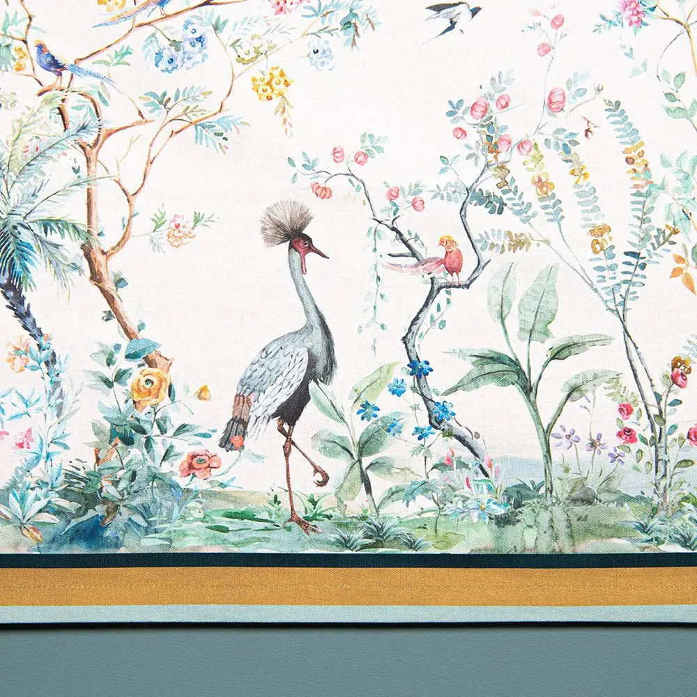 Nappes 150x150 cm Couche de motif tropical en coton vert beige Clayre & Eef.