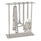 Outils de bar sur support 7 pièces coloris argent AULICA