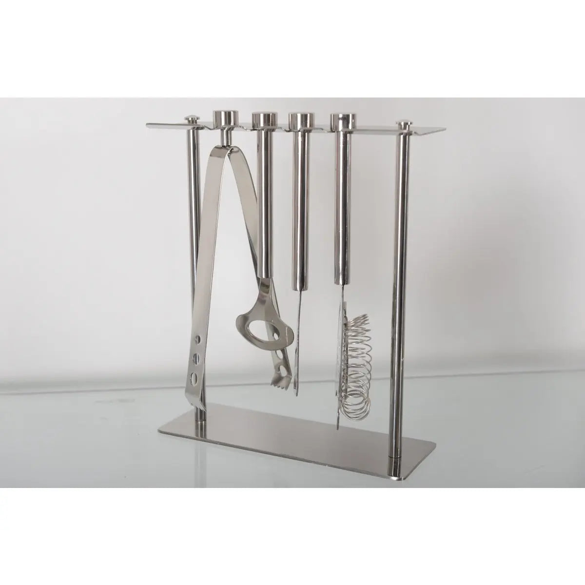 Outils de bar sur support 7 pièces coloris argent AULICA