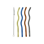 Pailles multicolores en verre - lot de 4 AULICA