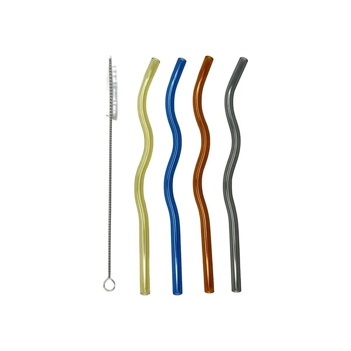 Pailles multicolores en verre - lot de 4 AULICA
