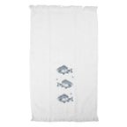 Pêche à la serviette invitée 40x66 cm Pêche en coton blanc Clayre & Eef.