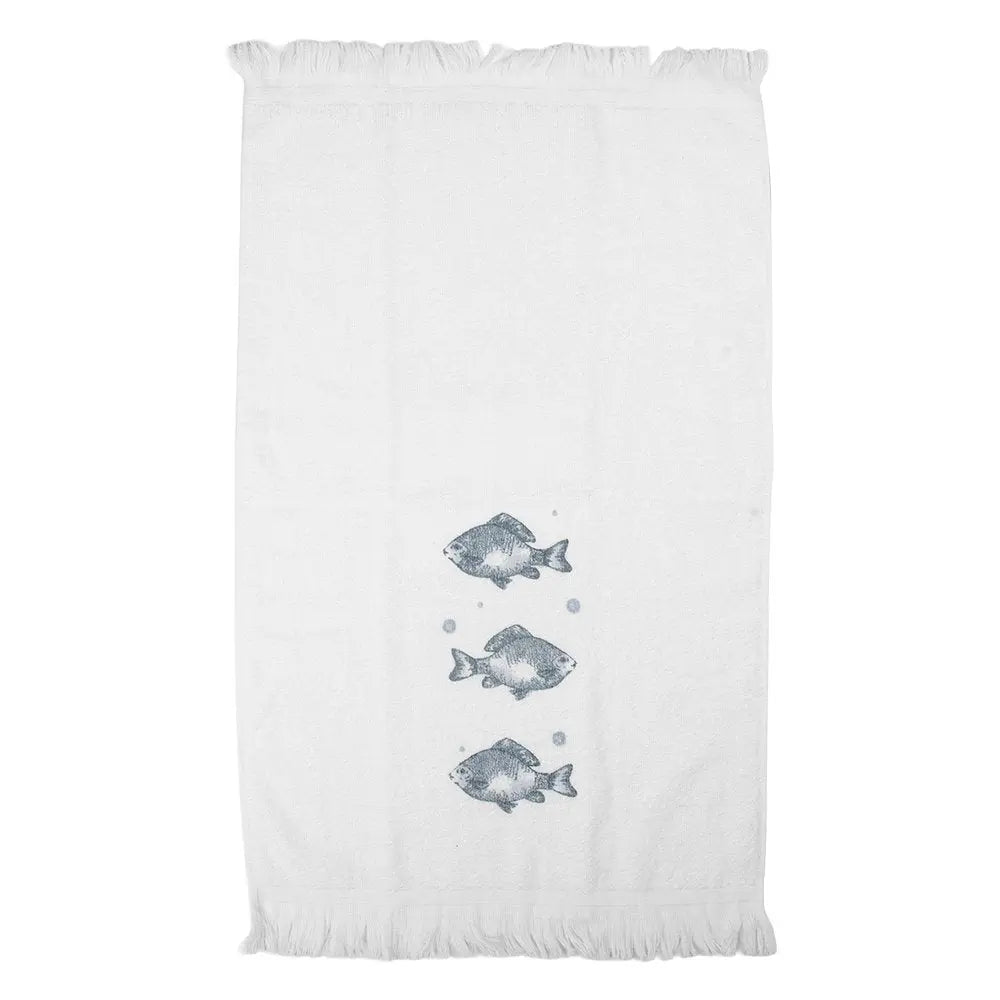 Pêche à la serviette invitée 40x66 cm Pêche en coton blanc Clayre & Eef.