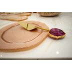 Pelle à tarte dorée pierre agate rose AULICA