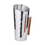 Pichet EDZARD Jana avec poignée en bambou, acier inoxydable, nickelé brillant, hauteur 25 cm, capacité 1,8 litre EDZARD-SHOP.com