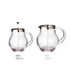 Pichet EDZARD Olivia, verre cristal soufflé à la bouche avec rebord en platine, hauteur 16 cm, capacité 1,0 litre EDZARD-SHOP.com