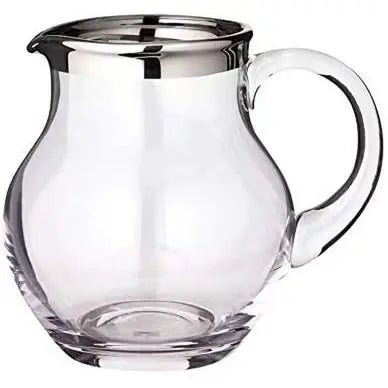 Pichet EDZARD Olivia, verre en cristal soufflé à la bouche avec bord en platine, hauteur 17 cm, capacité 1,5 litre EDZARD-SHOP.com