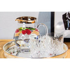 Pichet EDZARD Olivia, verre en cristal soufflé à la bouche avec bord en platine, hauteur 17 cm, capacité 1,5 litre EDZARD-SHOP.com