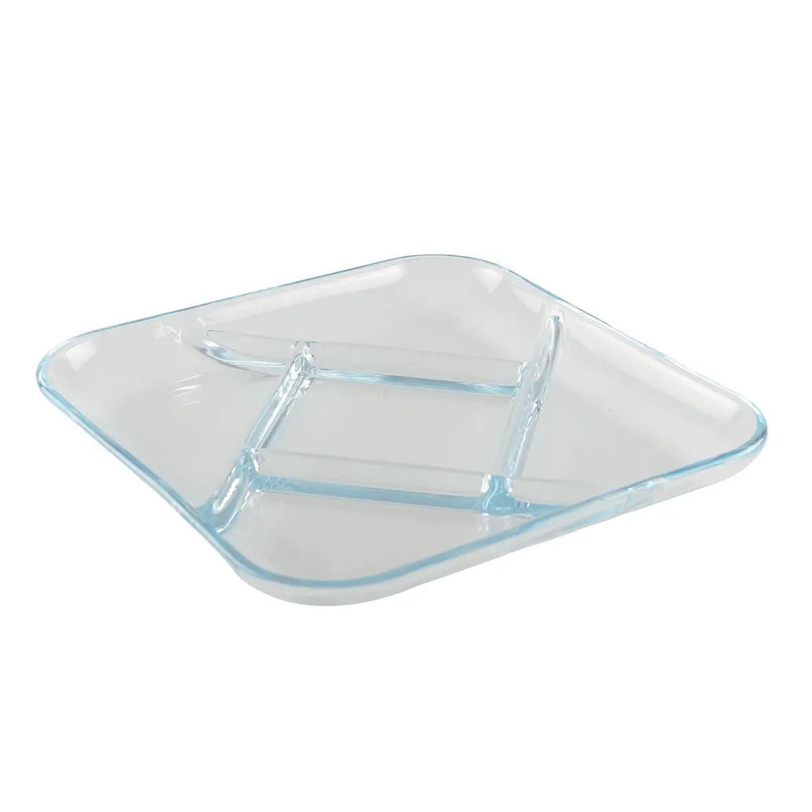 Plat 5 compartiments carré en verre AULICA