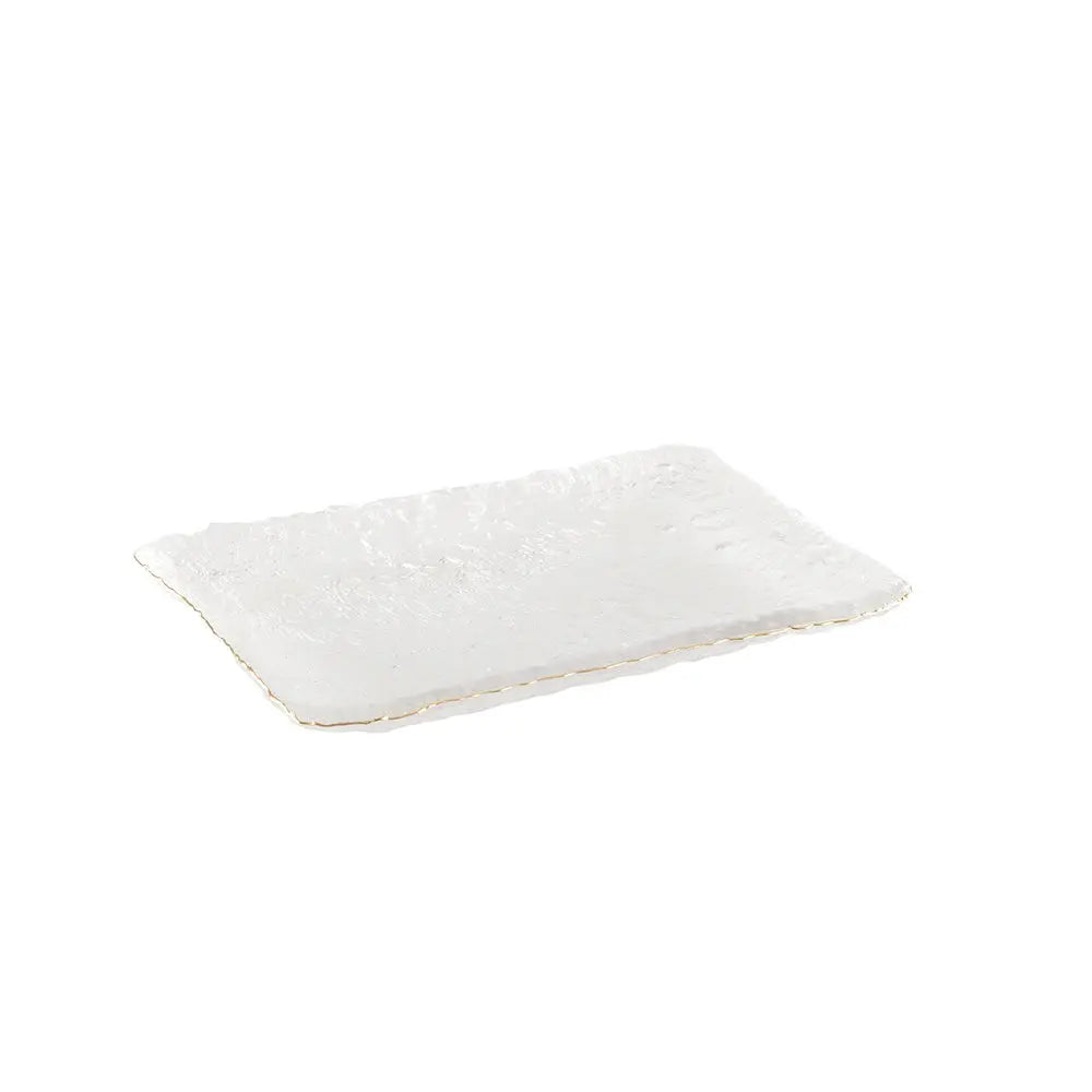 Plat à cake bord doré 23x14.5x2.5cm AULICA
