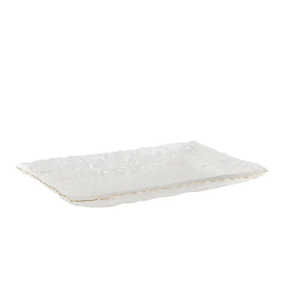 Plat à cake bord doré 23x14.5x2.5cm AULICA