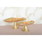 Plat à cake bords dores sur pied grand modèle 35.2x19.7x13.2cm AULICA