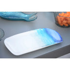 Plat à cake rectangulaire océan 28x14cm AULICA