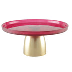 Plat à gâteaux framboise sur pied dore 28cm AULICA