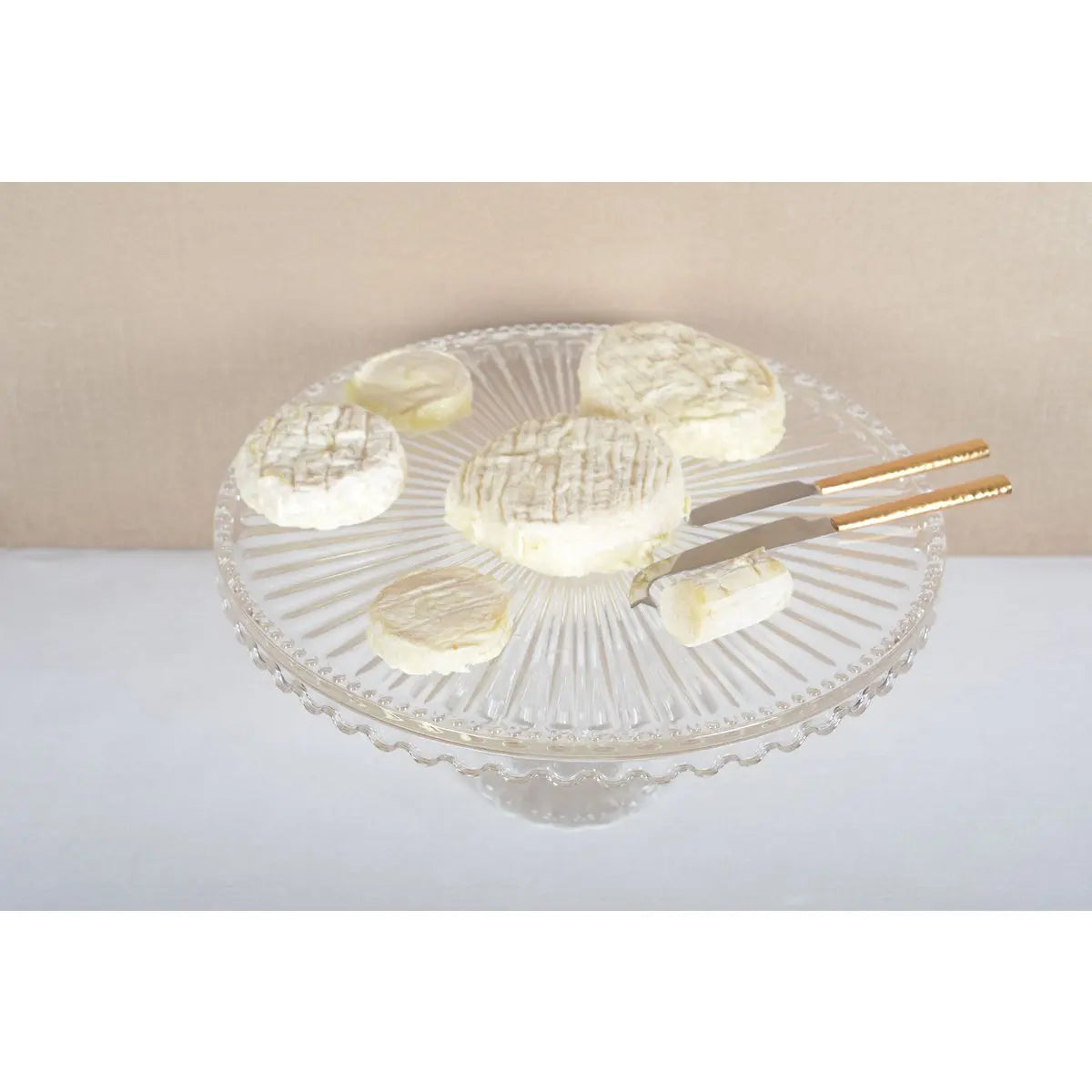 Plat à tarte sur pied en verre grand modèle 32x32x21cm AULICA