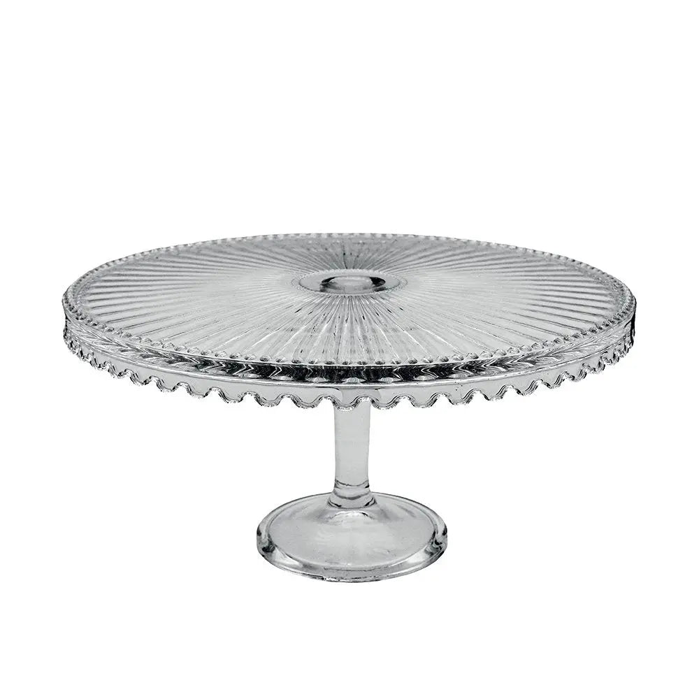 Plat à tarte sur pied en verre moyen modèle 32x32x17cm AULICA