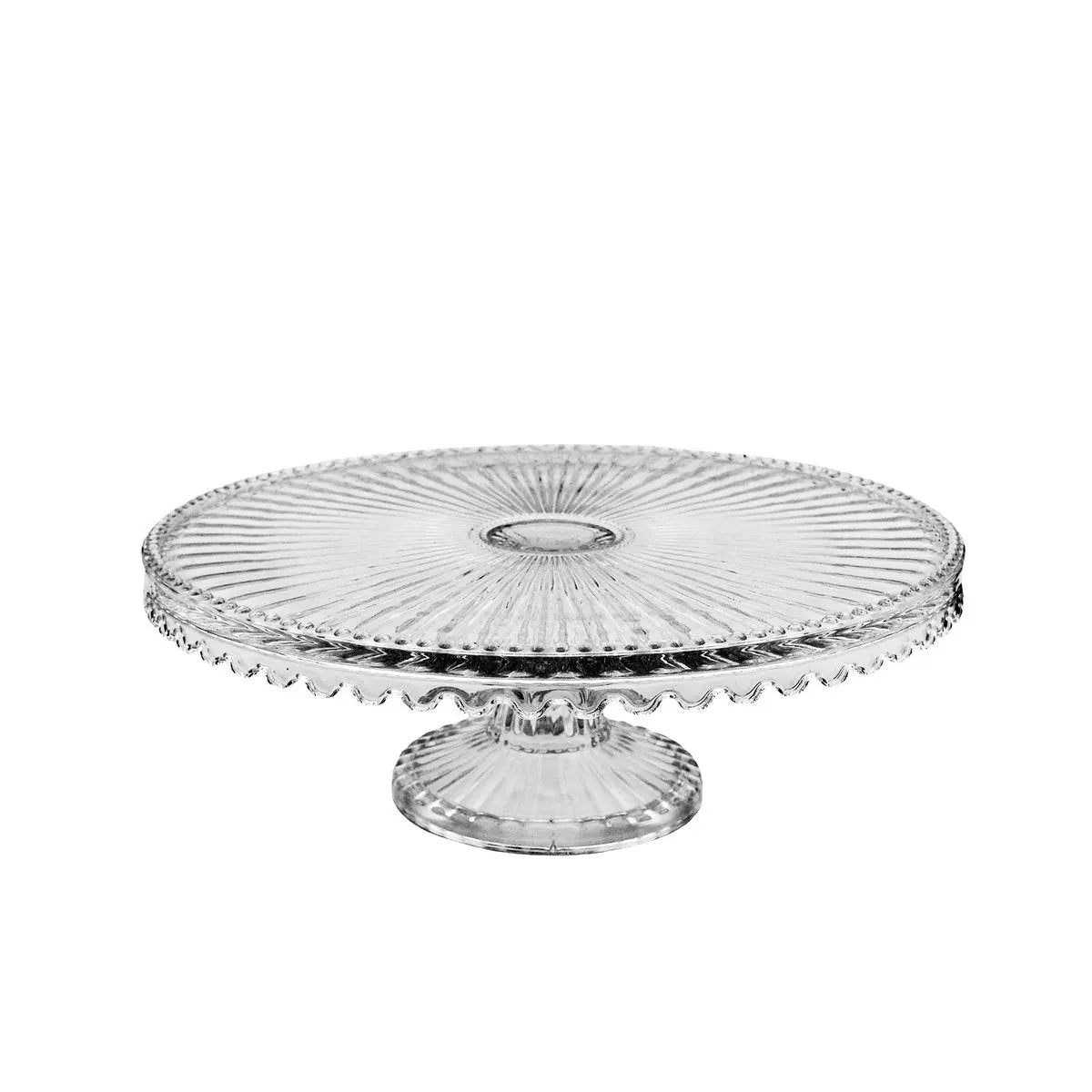 Plat à tarte sur pied en verre petit modèle 32x32x12cm AULICA