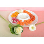 Plat apéritif chip and dip blanc en mélamine 35x35x3cm AULICA