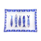 Plat rectangulaire poisson bleu 35x25x2.8cm AULICA