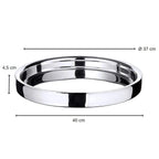 Plateau Alaska (ø 40 cm) rond, acier inoxydable poli brillant, plateau de service, plateau décoratif EDZARD-SHOP.com