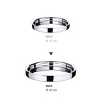 Plateau Alaska (ø 40 cm) rond, acier inoxydable poli brillant, plateau de service, plateau décoratif EDZARD-SHOP.com