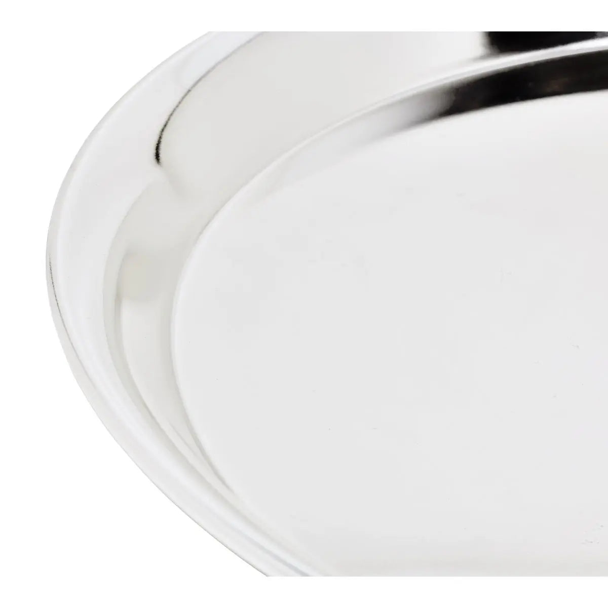 Plateau EDZARD, plateau de service Marlene, rond, acier inoxydable poli brillant, diamètre 34 cm EDZARD-SHOP.com