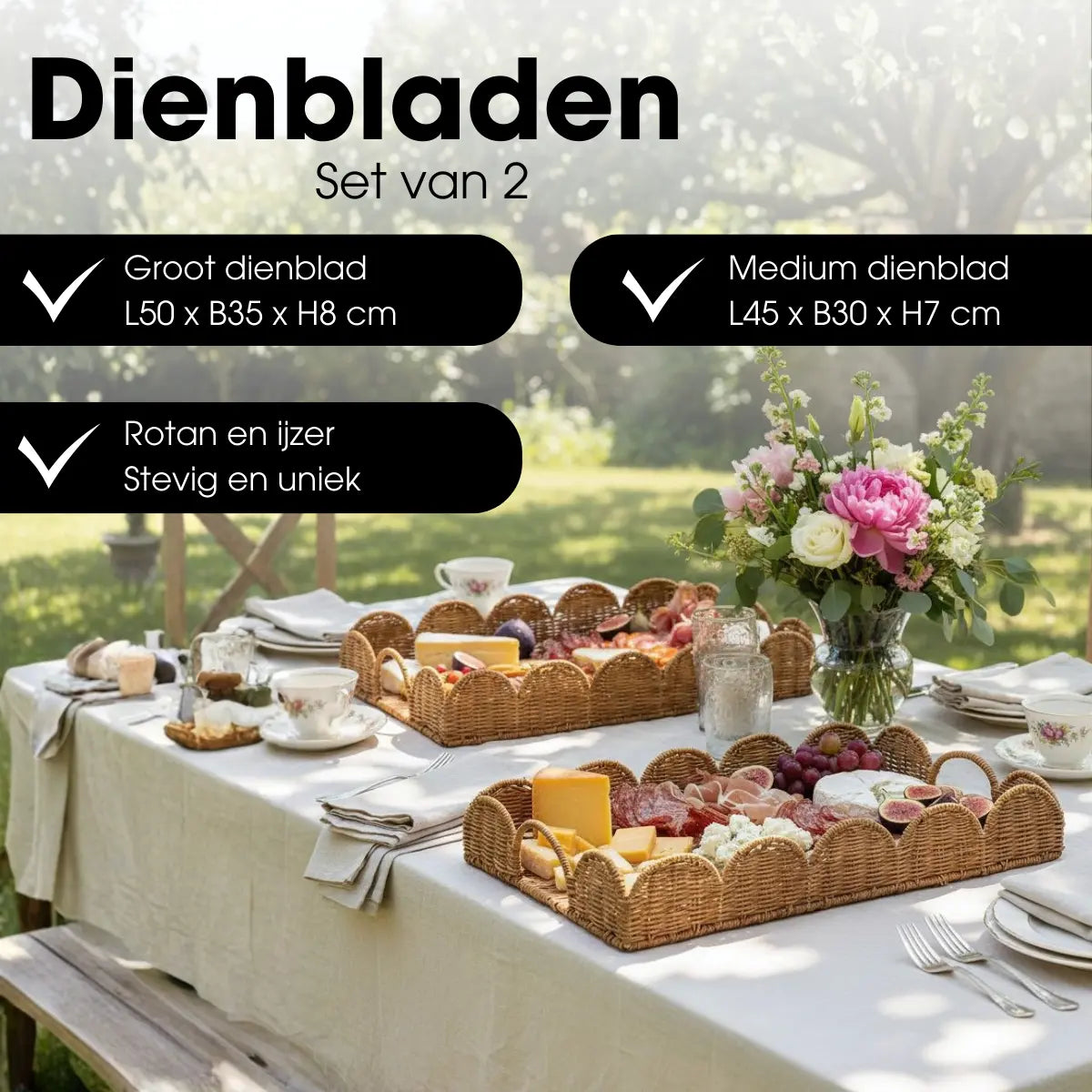 Plateau Eleta Marron clair Mica Decorations