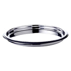Plateau Orlando (ø 35 cm) rond, acier inoxydable poli, plateau de service, plateau décoratif EDZARD-SHOP.com