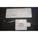 Plateau à fromage en marbre poisson doré 40x15.5x1.5cm AULICA