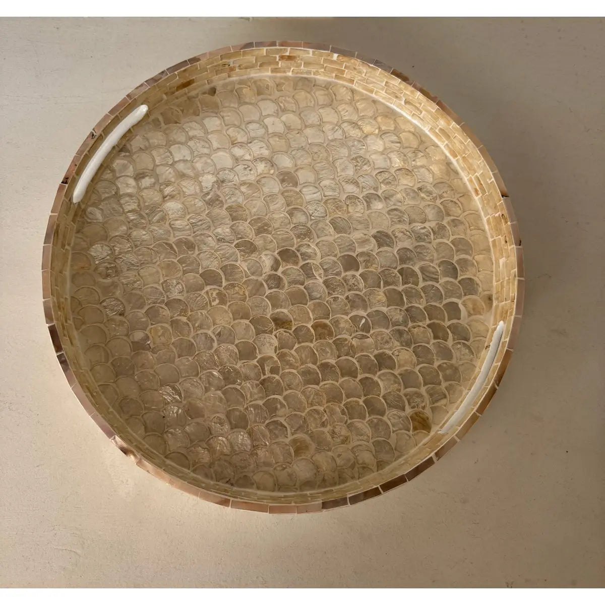 Plateau blanc nacré 40x40x5cm AULICA