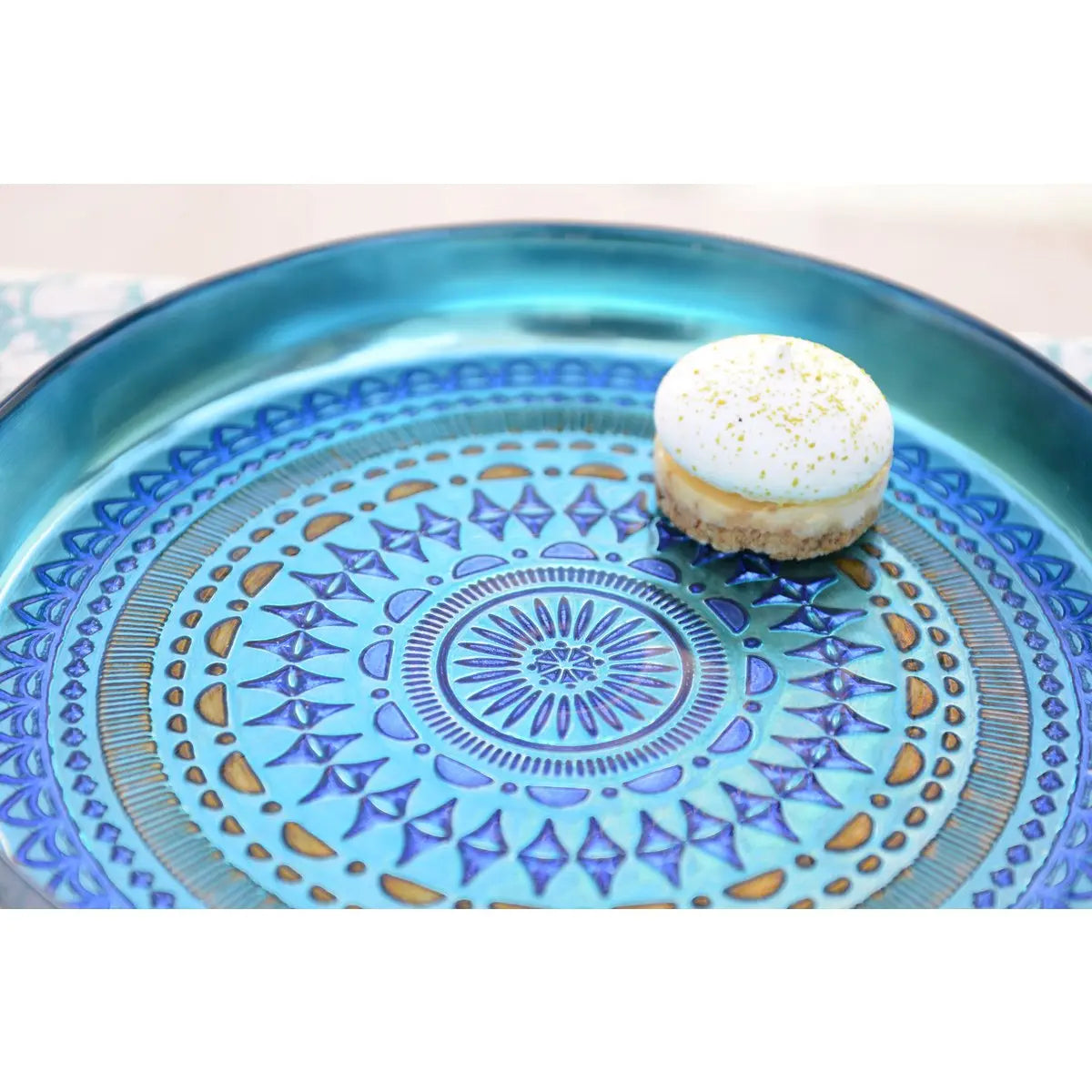 Plateau bleu coachella 34.5x34.5x4.5cm AULICA