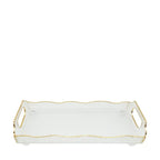 Plateau rectangulaire bord doré en verre 38x17.5x9.5cm AULICA