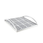 Plateau rectangulaire noir et blanc 30x30x6cm AULICA
