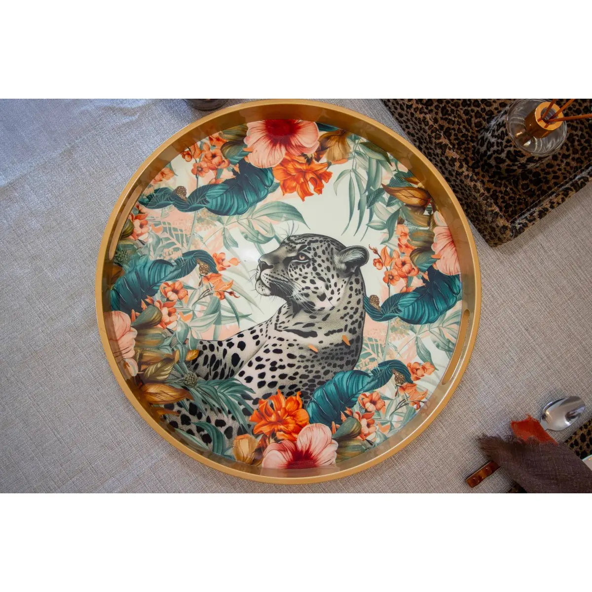 Plateau rond safari 40x40x4.5cm AULICA